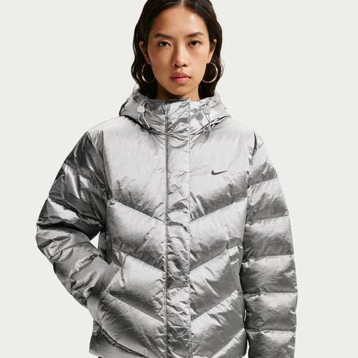 Nike Sportswear Windpuffer - Women's Shine Loose Therma-FIT Hooded Down Jacket