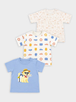 Mi Arcus - Cotton Printed T shirts for Kids Multi-Color (Pack Of 3)