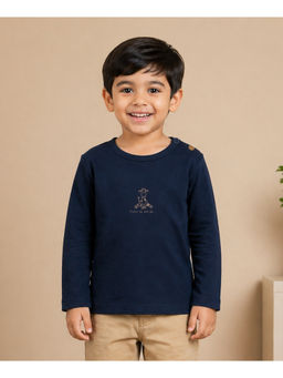 Mi Arcus - Cotton Solid T-Shirt Boys Navy Blue
