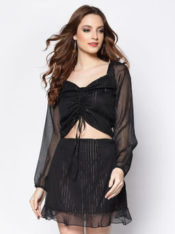 Sera - Black Stripes Mini Co-ord Set