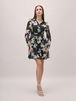 Lipsy - Multi-color Printed Mini Shirt Dress