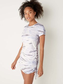 Victoria's Secret - Women Printed Round Neck Dress- White