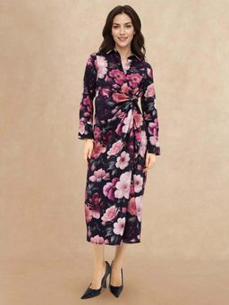 RAREISM - Women Polyester Floral Print Dress- Multi-Color