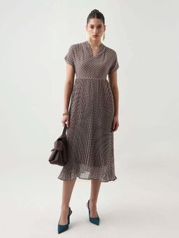 RAREISM - Women Polyester Printed Fit and Flare Dress- Multi-Color