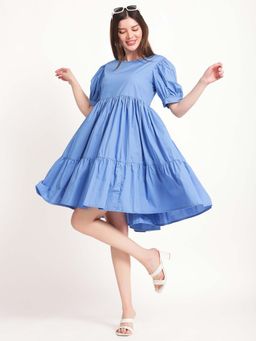 Noun - Women Maeve Solid Short Dress- Blue