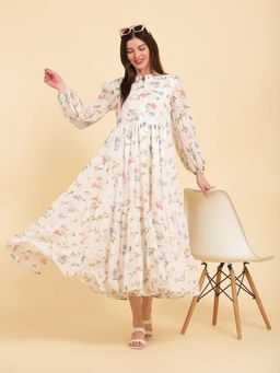 Noun - Women Ellison Floral Print Maxi Dress- White