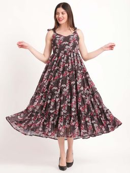 Noun - Women Willow Leafy Printed Maxi Dress- Multi-Color