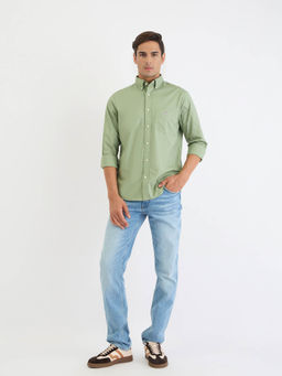 GANT - Men Green Solid Casual Shirt