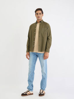 GANT - Men Olive Solid Casual Shirt