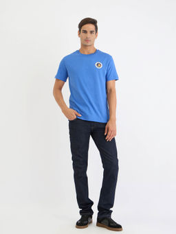 GANT - Men Blue Solid Round Neck Short Sleeves T-Shirt