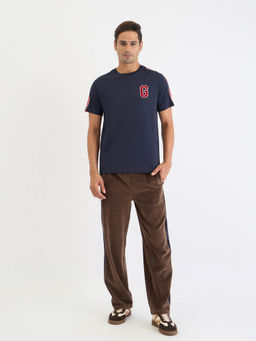 GANT - Men Blue Solid Crew Neck Short Sleeves T-Shirt