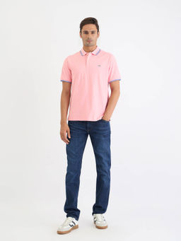 GANT - Men Pink Solid Short Sleeves Polo T-Shirt