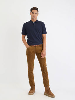 GANT - Men Navy Blue Solid Short Sleeves Polo T-Shirt