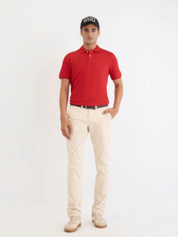 GANT - Men Red Solid Short Sleeves Polo T-Shirt