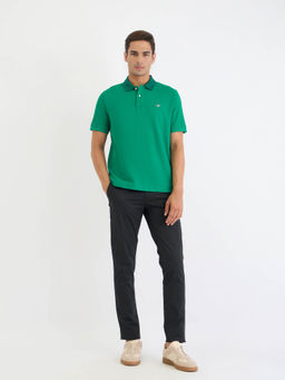 GANT - Men Green Solid Short Sleeves Polo T-Shirt