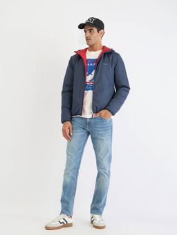 GANT - Men's Navy Blue Solid Reversible Jacket