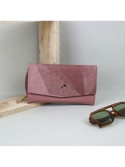 Metro - Pink Women Faux Leather Textured Magnet Flap Casual Wallet (10)