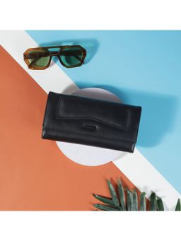 Mochi - Black Women Faux Leather Magnet Flap Casual Wallet (10)