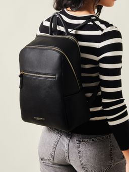 Accessorize London - Women's Black Smart Zip Around Backpack