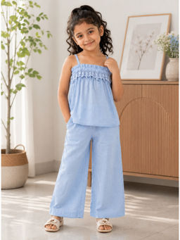 Superminis - Girls Blue Cotton Co-Ord Set