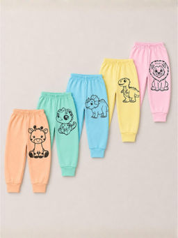 Superminis - Unisex Cotton Printed Joggers (Pack of 5)