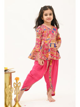 Peekaaboo Kids - Girls Pink Radhe Top and Dhoti