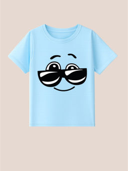 BLUSHES - 100% Cotton Knit Half Sleeve Masti Boy Printed Tshirts - Blue