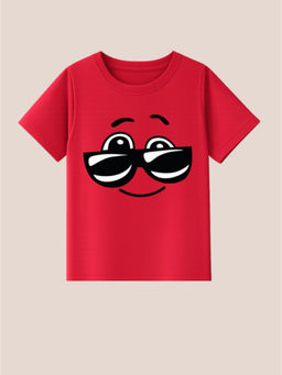 BLUSHES - 100% Cotton Knit Half Sleeve Masti Boy Printed T-shirt - Red