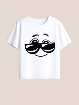 BLUSHES - 100% Cotton Knit Half Sleeve Masti Boy Printed T-shirt - White
