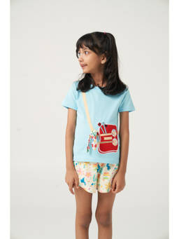 Kauma - Blue Applique T-shirt
