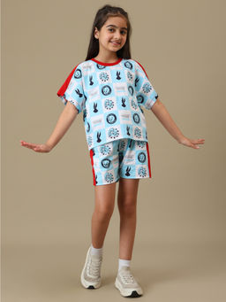 Kidsville - Official Looney Tunes Graphic Girls Blue Relaxed Fit Co-Ord Set