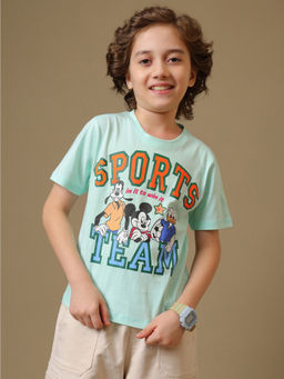 Kidsville - Official Mickey Mouse Soccer Graphic Boys Green T-Shirt