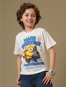 Kidsville - Official Minions Make Everyday a Masterpiece Boys Off-White T-Shirt