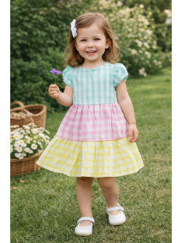 Nottie Planet - Pure Cotton Knit Half Sleeves Green Dress