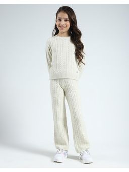 Monte Carlo - Girls Self Design Round Neck Co-Ord (Set of 2)