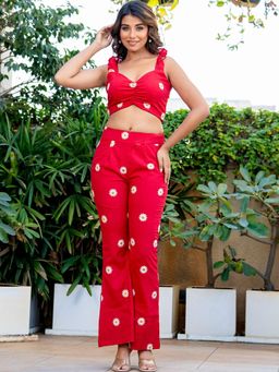HOUSE OF JAMOTI - Victoria Red Co-Ord (Set of 2)