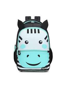 Skybags - Unisex Sky Blue-Black Zebra Graphic Printed Backpack (4-5 Years)