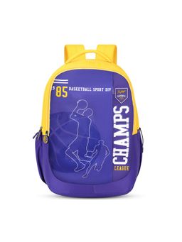 Skybags - Unisex Klan Plus Champs Blue-Yellow Printed Casual Backpack (9-10 Years)