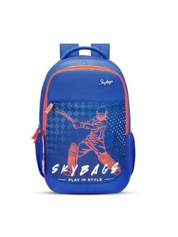 Skybags - Unisex Klan Plus Cricket Blue Printed Casual Backpack (9-10 Years)