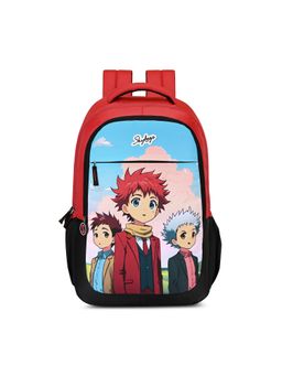 Skybags - Unisex Manga Red-Black Graphic Printed Backpack (7-12 Years)