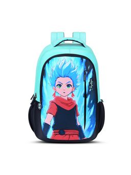 Skybags - Unisex Manga Turquoise Anime Graphic Printed Backpack (7-12 Years)
