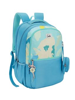 Genie - Girls Blue Sketch Printed School Backpack with Pouch and Rain Cover (5-8 Years)