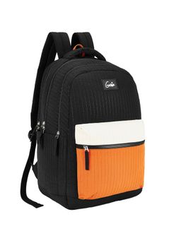 Genie - Girls Black Snuggle Colorblock School Backpack with Rain Cover (13-14 Years)