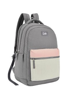 Genie - Girls Grey Snuggle Colorblock School Backpack with Rain Cover (13-14 Years)