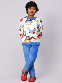 Bubble Berry - Graphic Blue T-Shirt With Pants For Boys (Set of 2)