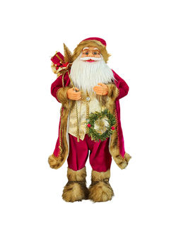 Little Surprise Box - Furry Gold & Maroon Self standing Santa Christmas Table Décor