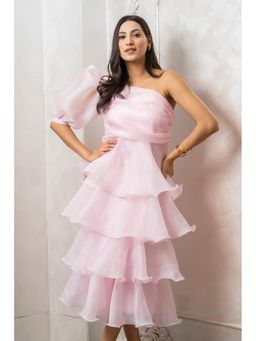 Label Swish - Baby Pink Organza Frill Dress