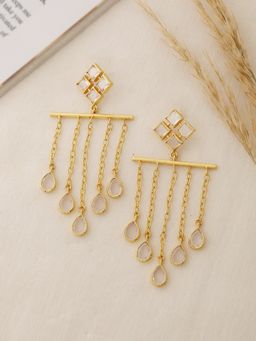 Zurooh - Fusion Polki Chain Danglers