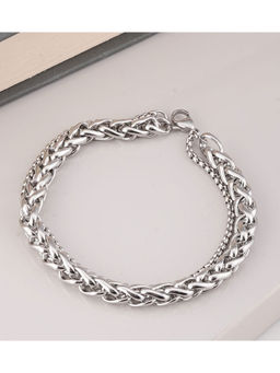 Palmonas - Double Rope Chain Silver Bracelet For Mens - Waterproof And Anti-Tarnish