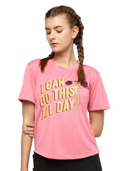 The Souled Store - Tss Active Boxy Pink Women Performance Essential T-Shirt